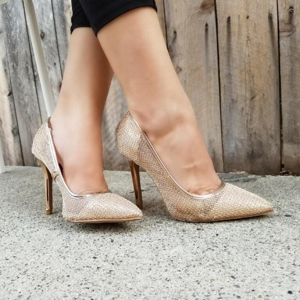 Rose Gold Pumps - Picture 2 of 4